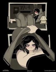 1boy 1girls 2d alternate_version_available andrew_graves animated ashley_graves ass barefoot bed bent_over bibond black_hair blowjob blush deepthroat feet fellatio female green_eyes incest lecheryamoreva lying_in_bed lying_on_back male oral penis pink_eyes rezodwel siblings sound straight tagme the_coffin_of_andy_and_leyley under_covers under_sheets video