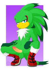 anthro avian balls bird hawk jammiez jamz jet_the_hawk looking_at_viewer male male_only nude penis smile solo sonic_(series) sonic_riders video_games