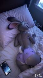 2026 ai_animated ai_animation ai_generated animated anthro anus ass bed breasts disney female furry human_pov judy_hopps lagomorph leporid mammal mostly_nude night nitrogencalido phone pillow pov pov_hands pulling_down_panties rabbit realistic sleeping solo sound tagme underwear undressing undressing_another video window zootopia