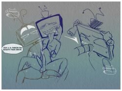 2boys anal_penetration anal_sex blowjob blowjob_face chamiku chamkaskleiber cum_in_mouth cumming_in_mouth cumming_while_penetrated dominant_male el_ultimo_tvnauta gay gay_anal gay_robot gay_sex grabbing_another's_head hat hazbin_hotel hispanic_male hispanic_youtuber mexican_male penetration sketch spanish_dialogue spanish_text text_bubble tv_head tv_nauta tvnauta vox_(hazbin_hotel) youtube youtube_hispanic