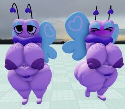 antennae antennae_(anatomy) big_breasts butterfly_wings closed_eyes dandy's_world deerdonut flutter_(dandy's_world) roblox wings