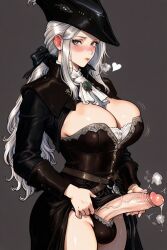 1futa 2026 ai_assisted ai_generated background balls big_breasts big_penis bloodborne blush blushing breasts cock ears fromsoftware futa_only futanari futanari_masturbation green_eyes heart heart_symbol holding_penis lady_maria_of_the_astral_clocktower large_breasts lifted_by_self light_skin long_hair looking_at_viewer neckline nipples panties penis penis_out ponytail pose posing precum precum_drip shy simple_background smile smiling steaming_body twitching_penis uncensored vein veins veiny_penis video_game video_game_character video_game_franchise video_games white_hair