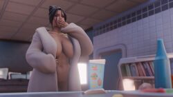 1girls 3d apartment big_ass big_breasts bun_hair closed_eyes dark-skinned_female dark_skin female female_focus female_only fortnite fortnite:_battle_royale hairy_pussy kim_kardashian kim_kardashian_(fortnite) morning naked_robe open_robe perete pubic_hair robe voluptuous voluptuous_female waking_up yawn yawning