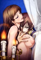 1boy 1girls 2026s anime britain british_female code_geass lelouch_lamperouge nude nude_female nude_filter purple_eyes third-party_edit