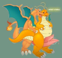 absurd_res advertisement big_penis censored charizard dragonite duo english_text feral generation_1_pokemon genitals hi_res humanoid male male/male mosaic_censorship nintendo penis pokemon pokemon_(species) shy slo1ka text wings yellow_body