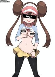 1female 1girls ai_generated beta_block beta_blockers beta_censorship beta_male beta_safe black_pantyhose blue_eyes breasts breasts_exposed breasts_out brown_hair buns caption captioned censor_bar censored clothes_lift clothes_pull cuckold cuckolding cuckolding_images_with_text denial exposed_breasts female flashing_breasts flashing_viewer girl goon.addct grabbing_own_breasts jitome lifting_shirt long_hair looking_at_viewer medium_breasts navel nipples pants_down pantyhose pantyhose_under_shorts pelvic_line pelvis petite pokemon pulling_down_pants pulling_own_clothes rosa_(pokemon) shirt shirt_up shirt_up_pants_down shorts small_breasts smirk smug solo standing sticking_out_tongue teasing teasing_viewer text tongue tongue_out twin_buns twintails visor_cap white_background yellow_shorts young young_female