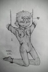 arms_up bondage chained_up completely_naked completely_naked_female completely_nude completely_nude_female cuts cuts_on_arms cuts_on_chest female female_focus female_only on_knees paper pussy pussy_lips sketch smiling stockholm_syndrome submissive submissive_female traditional_media traditional_media_(artwork) vagina vignette witherking y/n_(your_boyfriend) y/n_(your_name) your_boyfriend_(game)