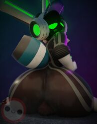 1girls 3d 3d_(artwork) aechrb blender faceless_male facesitting looking looking_back project_turboblast robot robot_girl tagme tempo_(project_turboblast)