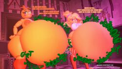 2girls animatronic animatronic_female animatronic_girl belly belly_bulge big_belly big_belly_bulge bigger_female chiku crossover female five_nights_at_freddy's five_nights_at_freddy's_2 fredina's_nightclub hyper hyper_areola hyper_belly hyper_nipples larger_female mid-swallow oral_vore robot robot_girl robot_humanoid shorter_female smaller_female soft_vore struggling struggling_prey topless topless_female toy_chica_(fnaf) vore vore_belly vorthomas82