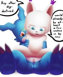 aid-cut anus balls chode degradation digimon disappointed duo feline female gatomon hi_res insult male mammal mintyskin on_top penis pussy reptile reverse_cowgirl_position sad scalie semi-anthro sex simple_background small_balls small_penis small_penis_humiliation speech_bubble straight teasing text uncut veemon