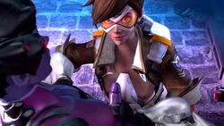 3d animated blizzard_entertainment dickgirl fellatio futanari handjob intersex metssfm no_sound oral overwatch source_filmmaker tracer video widowmaker