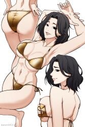 1girls big_breasts bikini female_human fit_female full_lips gold_bikini hourglass_figure human large_breasts light-skinned_female lookism mature_female navel pism slim_waist thick_thighs webtoon webtoon_waifu wide_hips yeonwoo_kim