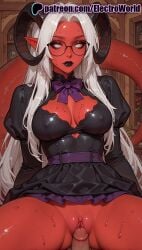 1boy 1girls 2025 ai_generated artist_name blush bow breasts breasts breasts bust chest clit clitoral_hood clitoris cock colored_skin dark_skin dick electroworld exposed_clitoris exposed_pussy female fucking glasses hi_res high_quality high_resolution highres horns intercourse juicy_pussy legs_apart legs_spread long_hair love_making melissa_belladonna open_legs patreon patreon_username penetration penis pussy sex sexual_intercourse splayed_legs spread_legs stable_diffusion straight sweat tiefling tieflingmelissa_(vtuber) tight_pussy uncensored vagina vaginal_penetration virtual_youtuber vtuber watermark white_hair