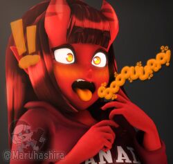 burp burping demon_girl female loud_burp maruhashira meru_(merunyaa) meruccubus_(merunyaa) open_mouth sfm source_filmmaker