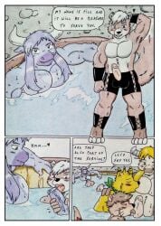 2_horns 3_fingers absurd_res animal_genitalia animal_penis anthro bara bath bathing bathroom bathtub biceps big_muscles big_pecs black_clothing blizzard_entertainment blonde_hair blue_body blue_eyes blush blush_lines bovid bovine bracelet brown_body brown_fur brown_hair canid canine closed_eyes clothing colored_pencil_(artwork) comic comic_panel dashfox dashthefox dialogue dominios ebro english_text equine_genitalia equine_penis erection fill_(furryratchet) fingers fluffy fluffy_tail fox fur genitals group group_sex hair hand_behind_head heart_symbol hi_res horn humanoid_genitalia humanoid_penis in_bathtub jewelry kai_(dash_fox) licking long_hair male male/male mammal masculine_male medieval medieval_clothing medieval_fantasy multicolored_body multicolored_fur muscles muscular muscular_anthro muscular_male mustelid mythology nude oral otter pecs penile penis penis_lick relaxing rodent sciurid seductive sex speech_bubble squirrel squirrel_tail sucking tail tauren text thick_penis tongue traditional_media_(artwork) tree_squirrel vein veiny_penis warcraft water wet white_hair yaoi yellow_body yellow_fur