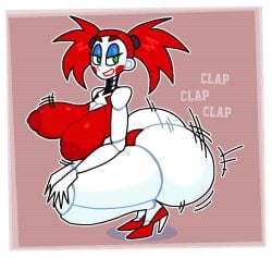 2d 2d_(artwork) 2d_artwork bubble_ass bubble_butt clapping_ass clapping_buttocks clapping_cheeks crushtrap eleanor_(fnaf) fazbear_frights five_nights_at_freddy's floppy_breasts nipples twerk twerking