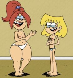 2girls alternate_version_at_source blonde_hair brita_(the_loud_house) daughter_(lore) exposed_breasts female female_focus female_only lori_loud medium_breasts milf mother mother_(lore) mother_and_daughter nickelodeon nickelodeon_animation_studio panties panties_only paramount_pictures red_hair rita_loud small_breasts takeshi1000 the_loud_house wig young younger_female