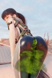 1girls ass ass ass_focus blender butt_focus clothed eve_(stellar_blade) fart fart_cloud fart_fetish farting farting_at_viewer grunting long_ponytail stellar_blade theblendertaper tight_clothing