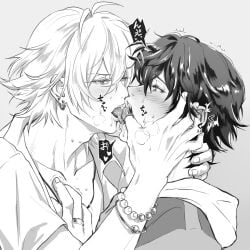 aohitsugi_samatoki blush gay gay_kissing hypnosis_mic male male/male male_focus male_only yamada_ichiro yaoi