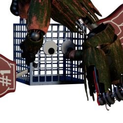 1girl1boy 3d animatronic animatronic_female blender blender_cycles cock female five_nights_at_freddy's five_nights_at_freddy's_3 fnaf1st_1st1 grabbing kneeling looking_down_at_penis male no._1_crate open_mouth phantom_foxy rubbing_penis_on_face scottgames