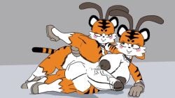 2-ban_(artist) 2futas 3d 3d_model animal_ears animated ass balls big_ass big_balls big_breasts big_penis blush breasts chubby erect_penis furry futa_on_futa futanari gif gloves intersex naked naked_futa no_sound oc orange_fur penis selfcest striped_fur tagme taiga_stripes_(2-ban) tiger tiger_ears tiger_print tiger_tail video