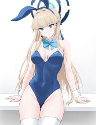 1girls 711pan arm_support bare_arms bare_chest bare_hands bare_hips bare_shoulders bare_skin bare_thighs belly belly_button blonde_eyebrows blonde_female blonde_hair blonde_hair_female blue_archive blue_bunny_ears blue_bunnysuit blue_eyes blue_eyes_female blue_hair_ribbon blue_hair_tie blue_hairband blue_halo blue_leotard blue_ribbon blue_topwear braid braided_hair breasts bunny_ears bunnysuit cleavage collarbone crown_braid curvaceous curvaceous_body curvaceous_female curvaceous_figure curvaceous_hips curvaceous_teen curvaceous_thighs curvy curvy_body curvy_female curvy_figure curvy_hips curvy_teen curvy_thighs ear_piercing exposed_arms exposed_chest exposed_hips exposed_shoulders exposed_skin exposed_thighs eyebrows_visible_through_hair female female_focus female_only fingers groin hair_ribbon hair_tie hairband halo head_tilt high_resolution high_school_student highres hourglass_figure lean_figure leggings legwear leotard lips long_hair looking_at_viewer medium_breasts midriff narrow_waist navel over-kneehighs pierced_ear ribbon school_girl shoulders simple_background slender_body slender_waist slim_waist solo standing stockings teen_girl teenage_girl teenager thick_thighs thigh_highs thighhighs thighs tilted_head toki_(blue_archive) topwear upper_body white_background white_leggings white_legwear white_stockings white_thigh_highs white_thighhighs wide_hips young_female young_woman