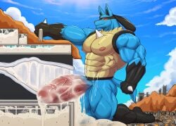 2025 after_sex ambiguous_gender anthro balls big_balls big_penis blue_body bodily_fluids body_worship canid canine city cum cum_inside destruction excessive_cum excessive_genital_fluids facility flooding generation_4_pokemon genital_fluids genitals group half-erect hi_res huge_balls huge_cock humanoid_genitalia humanoid_penis hyper hyper_balls hyper_genitalia hyper_penis internal kneeling lucario machine macro male male/ambiguous male_focus male_penetrating mammal milking_machine mountain muscular nintendo penetration penile penis penis_milking penis_milking_machine pokemon pokemon_(species) precum solo_focus spines tunnel wolfblack43