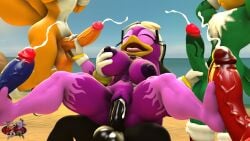 1girls 3d 3d_(artwork) 5boys anus areolae big_breasts black_fur blue_eyes blue_fur breast_grab breasts cum cum_in_pussy cum_inside cumshot female female_focus footjob green_feathers grey-yordle handjob jet_the_hawk kabalmystic_(style) knuckles_the_echidna male male/female nipples purple_feathers red_fur shadow_the_hedgehog sonic_(series) sonic_the_hedgehog tails_the_fox wave_the_swallow yellow_fur