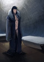 1girls 2014 avatar_legends big_breasts black_hair breasts dark-skinned_female dark_skin eska female female_only nickelodeon no_panties polarbearnsfw pubic_hair pussy sideboob standing the_legend_of_korra