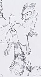 1boy balls dreamworks dreamworks_animation genitals heart heart_symbol male male_only mammal over_the_hedge paramount_pictures penis procyonid raccoon ram_satinga rj_(over_the_hedge) sketch solo tail