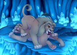 aroused bigcat cave crystal crystalcave digital_media_(artwork) disney duo felid feline female feral feral_nsfw forced genitals hi_res invalid_tag licking lion lionguard lionking lionkingstyle male mammal nsfw pantherine the_last_guardian the_lion_king thelionking tongue vulva wanda_lioness