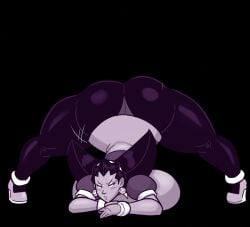 1boy 1girls 5_fingers ass big_ass clothed cobatsart dat_ass english english_dialogue english_text enormous_ass fat_ass giant_ass high_resolution highres horny inviting jack-o_pose large_ass male mega_man mega_man_legends mega_man_volnutt no_nut_november robot serious talking tron_bonne voluptuous
