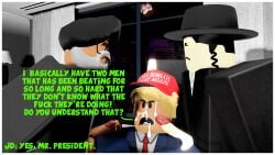 3boys 3d ali_khamenei angry angry_face ayatollah balls beard benjamin_netanyahu cuckold cum cum_on_face cumshot donald_j_trump donald_trump elon_musk erect_penis erection facial gay highres imskip_(artist) jewish jewish_male maga male penis political quote rabbi religious_clothing republican roblox roblox_studio robloxian satire self_upload tagme text turban yaoi