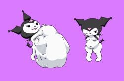 anonno kuromi post_vore prey_outline prey_shaped_bulge sanrio size_difference vore vore_belly