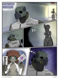2d anthro comic elena_(roadiesky) euclid female furry furry_female furry_male furry_with_non-furry humanoid humanoid_female interspecies living_statue male monster monster_girl newgrounds no_feet no_hands original roadie_(roadiesky) roadiesky scp-650 scp_containment_breach scp_foundation scp_guard scp_scientist security_guard third_subdivision_studios