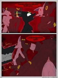 absurd_res anthro belly big_belly black_body black_fur black_nose blue_nipples blush bodily_fluids breasts butt canid canine clitoris clothed clothing comic cum cum_inflation cum_inside digital_drawing_(artwork) digital_media_(artwork) duo eeveelution english_text erection espeon estung_venizee_neon_(flamberry) fangs female female_anthro female_penetrated flamberry_(artist) from_behind_position fur generation_2_pokemon genital_fluids genitals hi_res ibispaint_(artwork) imagination inflation male male/female male_penetrating male_penetrating_female mammal nintendo nipples nude open_mouth penetration penile penile_penetration penis pink_body pink_fur pokemon pokemon_(species) pokemorph pregnant pregnant_anthro pregnant_female red_eyes sex shake shake_lines simple_background smile tail teeth text tongue umbreon unomia_venizee_flare_(flamberry) vaginal vaginal_penetration vulva