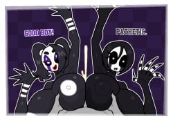 1boy 1boy2girls 2025 2girls anon anonymous_male breasts crushtrap cum cum_between_breasts digital_drawing_(artwork) english_text five_nights_at_freddy's five_nights_at_freddy's_2 five_nights_at_freddy's_4 good_boy humiliation large_breasts nightmarionne ponytails praise puppet_(fnaf) scary_face tagme titjob titjob_pov tits_bigger_than_head