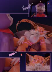 3d_(artwork) anthro bandai_namco big_breasts blender_(artwork) breasts comic digimon digimon_(species) digital_media_(artwork) duo female genitals hi_res hiddenmask18 impmon male male/female meicrackmon meicrackmon_vicious_mode nude penetration penis spread_vulva spreading vaginal_penetration vaginal_penetration vulva