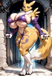 ai_art ai_generated anthro bikini breasts cleavage curvy digimon female furry huge_ass huge_breasts huge_butt huge_thighs renamon seductive seductive_body seductive_eyes seductive_look seductive_smile sexy sexy_pose shiny_skin solo summer sweaty tail_up thick_thighs very_large_breasts voluptuous wulf8