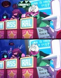 1femboy 2025 2boys 2d 2d_(artwork) alternate_ass_size alternate_body_type anthro ass ass big_ass big_butt blackwhiplash bwl deltarune deltarune_chapter_3 dialogue english english_dialogue english_text femboy fur furry glasses kris_(deltarune) male nonbinary nonbinary_(lore) ralsei ralsei_with_white_fur scarf susie_(deltarune) text undertale undertale_(series) white_body white_fur
