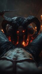 ai ai-created ai_assisted ai_generated animated blowjob_pov candles demon demon_girl demon_horns demon_tail fantasyanim huge_breasts huge_cock interspecies pentagram tagme video