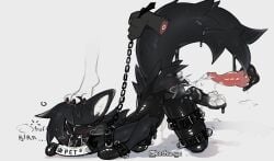 2025 3_toes 4_toes absurd_res after_sex ambiguous_gender animal_genitalia anthro ass ass_up avali avian bdsm_gear big_tail bird black_body black_fur black_genital_slit black_toe_claws blinders blush blush_lines bodily_fluids bondage bondage bound bowl bruised canid canine chain_leash chained chains claws clothing colored container cuff_(restraint) cum cum_drip cum_in_bowl cum_in_container cum_in_mouth cum_inside digital_drawing_(artwork) digital_media_(artwork) digitigrade disembodied_hand disembodied_penis dominant dominant_ambiguous drinking drinking_cum dripping duo emanata english_text erection eyewear face_mask feet fingers foot_fetish foot_on_head forced fur fyr_(fenrir784) genital_fluids genitals glistening goo_creature hair handwear harness hi_res holding_chain holding_leash holding_object keshunya knot knotted_penis knotted_tapering_penis latex latex_clothing latex_handwear latex_skinsuit leash legs_tied liquid_latex male male/ambiguous mammal mostly_offscreen_character mostly_offscreen_male neck_tuft noises onomatopoeia pawpads paws penis pet_bowl petplay pink_pawpads pink_penis ponyplay puffy_genital_slit rape restraints roleplay rubber_clothing sex shaded signature simple_background skinsuit slim solo_focus sound_effects stepping_on_head straps submissive submissive_male tail tapering_penis text tight_clothing toes tuft white_background white_body white_fur white_inner_ear white_pawpads xvii