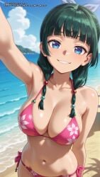 ai_female ai_generated bikini blue_eyes breasts color colored female green_hair hell-pantsu hi_res kusuriya_no_hitorigoto maomao_(kusuriya_no_hitorigoto) the_apothecary_diaries