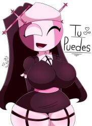 big_ass big_breasts busty female friday_night_funkin friday_night_funkin_mod horny kiut_arts neapolitan nun sarvente_(dokki.doodlez) sarvente_(friday_night_funkin) spanish_text thick_thighs voluptuous voluptuous_female