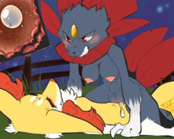 1girls areola braixen breasts clenched_teeth clotoris cum cum_in_pussy cum_inside daycare domination ear_tufts fayana female female_on_top feral impregnation male night nikinazu nipples original_character outside ovum penetration penis pokémon_(species) pokemon pokemon_(species) pussy sex sharp_teeth spread_legs vaginal_penetration weavile x-ray