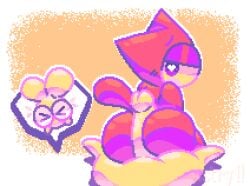 ambiguous_gender anthro astryphied blush bodily_fluids domestic_cat duo felid feline felis futanari hi_res hot_dogging intersex intersex/intersex lagomorph leporid mammal rabbit sex shy sweat tagme