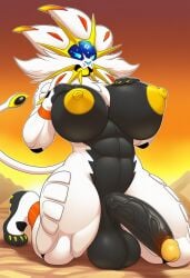 ai_generated anthro blush breasts dickgirl futa_only futanari legendary_pokemon nintendo nipples novelai penis pokemon pokemon_(species) self_upload solgaleo weedvee420