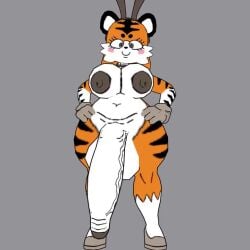 1futa 2-ban_(artist) 3d 3d_model big_ass big_balls big_breasts big_penis furry futanari gloves hands_on_hips looking_at_viewer naked naked_futa no_sound oc orange_fur swinging_breasts swinging_penis tagme taiga_(2-ban) tiger video