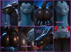 ai_generated ass big_ass booty dragon facesitting how_to_train_your_dragon male/female night_fury nubless rimming toothless