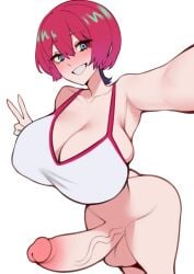 1futa amate_yuzuriha balls big_breasts busty dick dickgirl futa_only futanari gundam gundam_gquuuuuux huge_breasts huge_cock large_breasts large_penis light-skinned_futa light_skin penis red_hair thick_penis unbeller veiny_penis